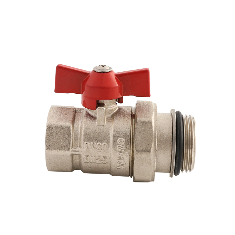 Male Thread Nickel Plated Brass Butterfly Ball Valve