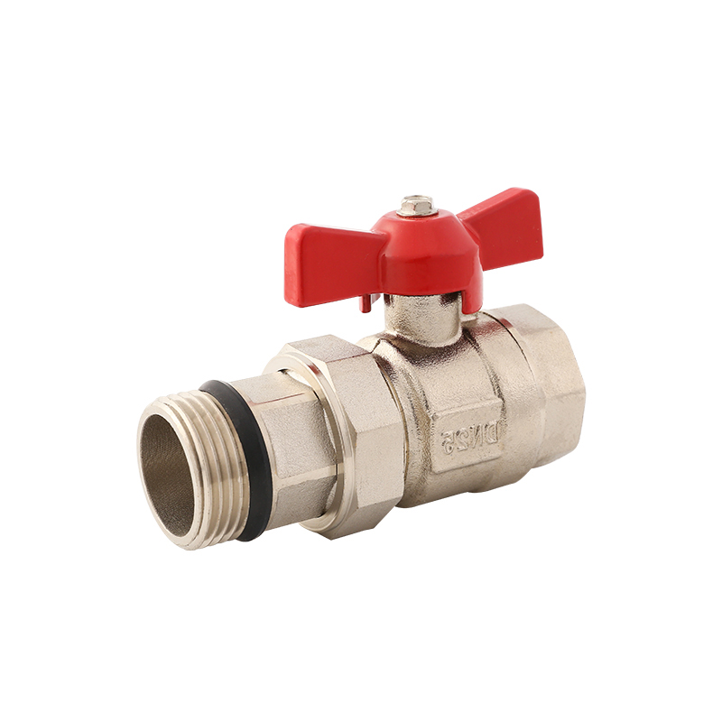 Male Thread Nickel Plated Brass Butterfly Ball Valve