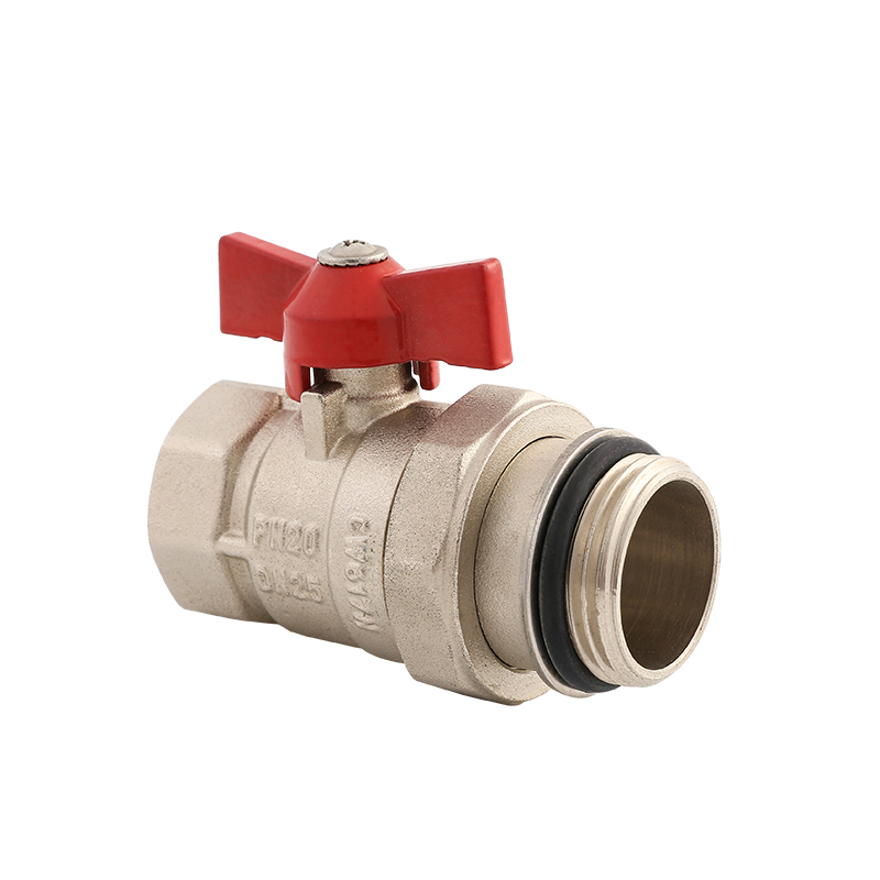 Male Thread Nickel Plated Brass Butterfly Ball Valve